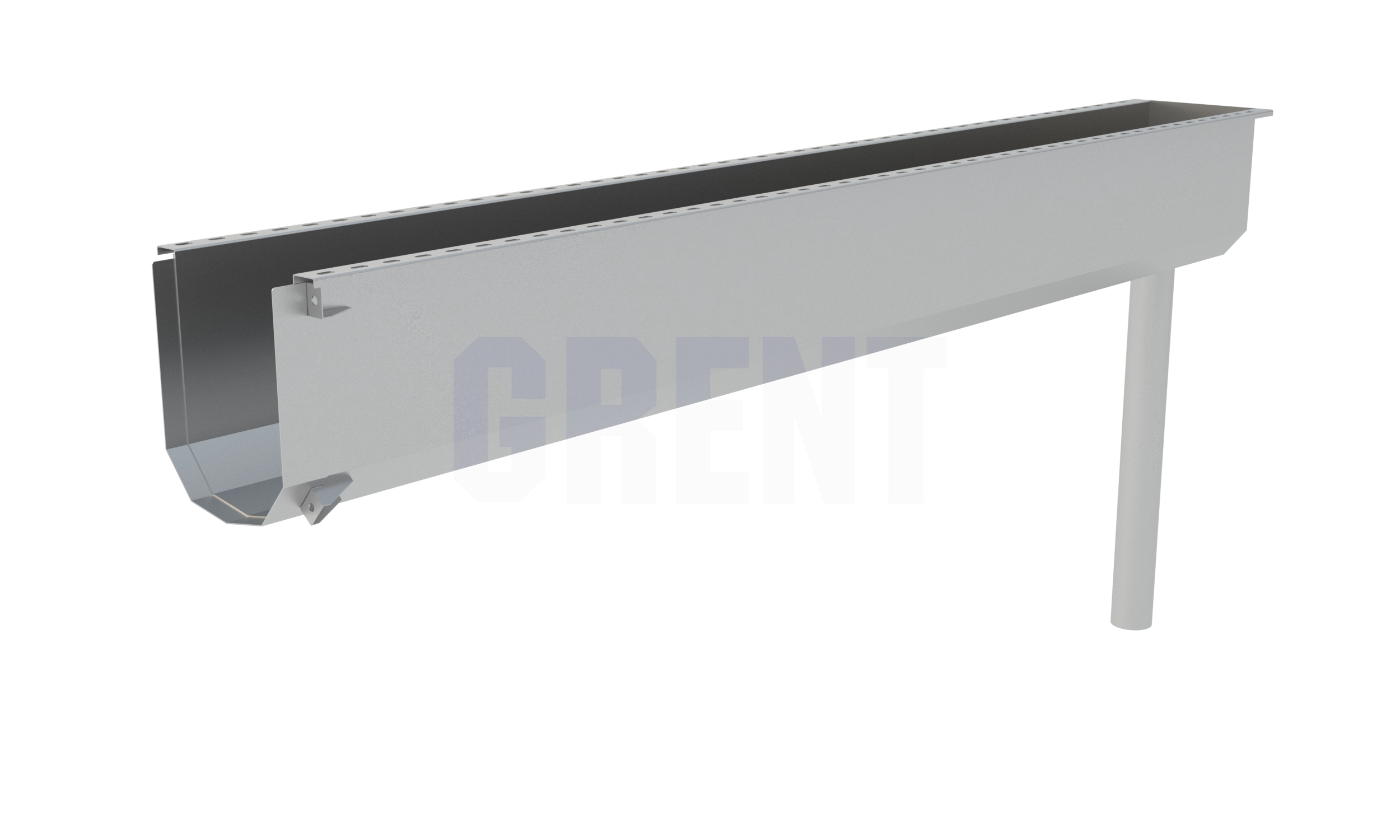 Лоток водоотводный мостовой GRENT MosT подвесной 150 выпускной торцевой